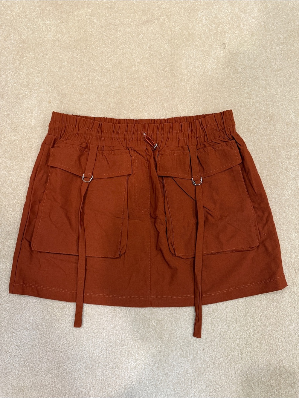 Utility Pocket Mini Skirt in Rust